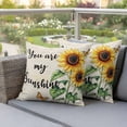 thumbnail image 4 of Sunflower Butterfly Pillow Covers 2 Pack You Are My Sun Shine Pillowcase Waterproof Outdoor Throw Pillow Cover for Patio Garden Square Cushion 18”x18”, 4 of 9
