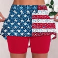 thumbnail image 6 of Stamzod 4Th of July Skirts for Women Trendy American Flag Yoga Tennis Skirt with Shorts Underneath Casual A Line Mini Golf Skorts Red-14 S, 6 of 6