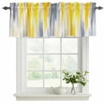 thumbnail image 2 of Yellow Gray White Valances for Windows, Decorative Rod Pocket Window Valance Curtains, Farmhouse Gradient Abstract Art Short Curtain Drapes for Kitchen/Bathroom/Living Room, 2 Panels, 42" W x 18" L, 2 of 8