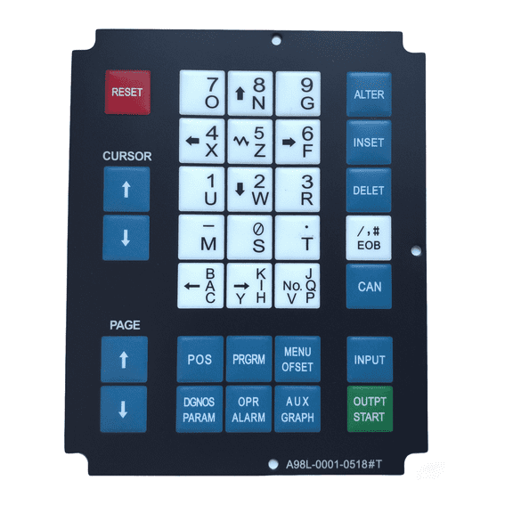 33-Key A98L-0001-0518#T Membrane Keypad For Fanuc  Fits 0T 0TA 0TB 0TC 0TD CNC Lathe Systems