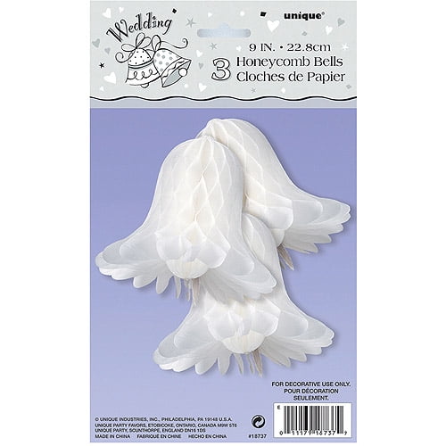 2 Westminster honeycomb bells paper decoration white 11" dia 