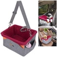thumbnail image 2 of Portador de asiento de coche para mascotas de viaje para perros y gatos con cojín y correa ajustable, 2 of 8