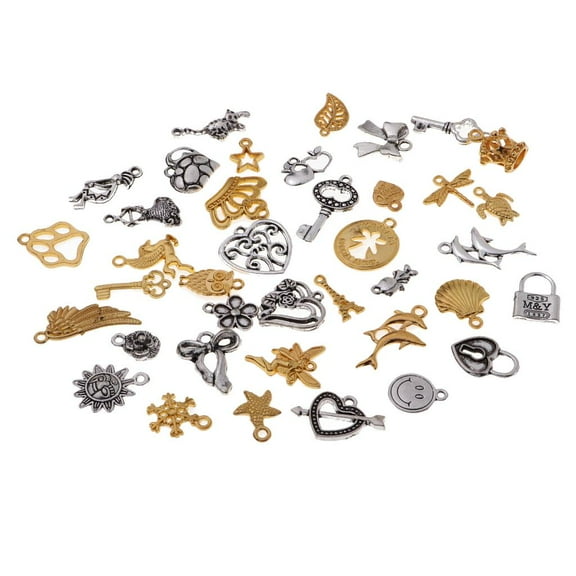 EHJRE 40 Pack Bulk Vintage Charms Craft Supplies DIY Loose Beads Charms Pendants for