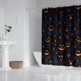 thumbnail image 2 of Dark Blue Halloween Pumpkin Faces Shower Curtain 72"x84" ,Bathroom Decorative Shower Curtains Set with 12 Hooks,Modern Waterproof Washable Shower Curtain, 2 of 6
