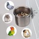 thumbnail image 5 of Comedero para pájaros colgante de acero inoxidable, 2 piezas, comedero para pájaros con soporte de clip para loros, periquitos, cacatúas y agapornis (4,4 cm/5,5 cm, dos piezas), 5 of 5