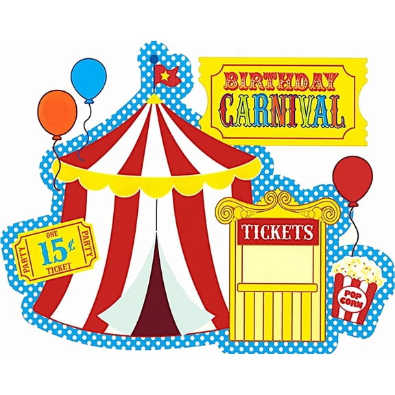 Carnival Birthday Edible Icing Image Cake Topper, by Tnct.