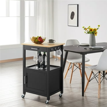 Origami Foldable Wheeled Portable Solid Wood Top Kitchen Island Bar Cart White Com Origami Foldable Wheeled Portable Solid, Origami Rbt 04 Foldable Kitchen Island Cart White