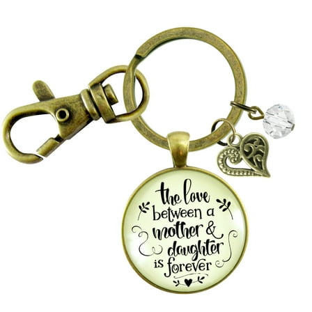 Love Between Mother Daughter Gutsy Goodness Bronze Keychain Meaningful Womens Jewelry Gift