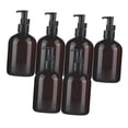 thumbnail image 3 of Dispensador de jabón líquido rellenable, botella con bomba de PET, accesorio de baño para cocina marrón negro 300ml, 3 of 9