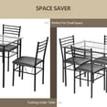 thumbnail image 5 of 5 Pieces Dining Set with Tempered Glass Top Table and 4 Upholstered Chairs, 5 of 9