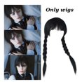 thumbnail image 1 of Wednesday Addams Cosplay disfraz mujer niña Wednesday Cosplay vestido trajes Vintage negro gótico estampado Halloween niños ropa 130 Gao Jinjia LED, 1 of 2