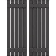 Ekena Millwork 19 1/2"W x 74"H Americraft Five Board (2 Batten) Exterior Real Wood Spaced Board-n-Batten Shutters (Per Pair), Shadow Mountain