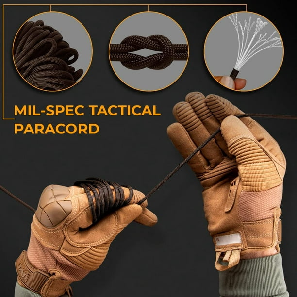 Grand Way Paracord 100 Ft - Type Iii Chocolate Paracord 550-4mm Nylon Rope Mil-Spec Para Cord - Camping Rope Hiking