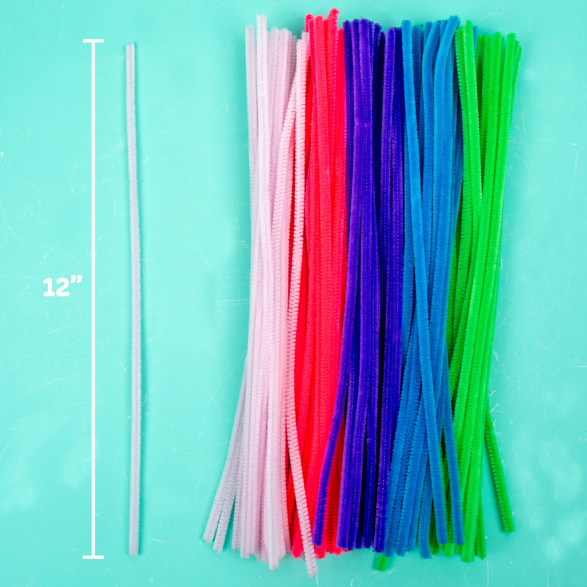 Hello Hobby Pastel Fuzzy Sticks Pipe Cleaners, 100-Pack 