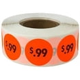 thumbnail image 1 of Autocollants de Prix Fluorescents Rouges 0,99 $ 0,75 Pouces Ronds Lot de 500, 1 of 1