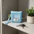 thumbnail image 4 of Mini Mesh Pouch,Lightweight Transparent Mesh Storage Organizer with Hanging Loop for Bathroom Office Travel,Blue, 4 of 6