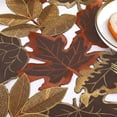 thumbnail image 3 of Bewildely Tapete de bordado con follaje de arce otoñal, manteles individuales de otoño para comedor hogareño, decoración de larga rústica Mostrada 35*174 cm, 3 of 6