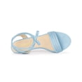 thumbnail image 4 of BLISSFUL STEP Sandales à Talons Aiguilles Hauts à Lacets pour Femmes Bleu Ciel 7, 4 of 7