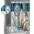 thumbnail image 3 of 60x72 Inch Shower Curtains for Bathroom Nautical Compass Fabric Bath Curtain Decor Coastal Ocean Shell Seaweed Waterproof Restroom Curtains Shower Set Accessories with 12 Hooks 60 Inch, 3 of 6