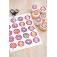 thumbnail image 4 of 24 Edible Monster Doll Cupcake Toppers, Wafer Paper (1.5”) DIY Cut & Place, Cute Pink Birthday Party Decorations for Girls, 4 of 5