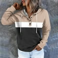 thumbnail image 5 of GuangCheng Hoodie for Women Color Block Drawstring Button Down Tops Casual Long Sleeve Oversize Pullover Sweatshirts, 5 of 5