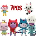 thumbnail image 1 of Casa de muñecas Gabby de 25cm, juguete de peluche de dibujos animados, sirena, gato, sirena, regalo de Navidad para niños, 7 piezas, 1 of 6
