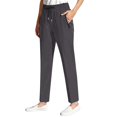 thumbnail image 3 of Inglocry Comfy Pants Elastic Drawstring Waist for Women Over 50,Stretch Active - Women's Ultra Stretch Ice Silk Comfort Casual Pants with Zipper Pocket Dark Gray L, 3 of 6