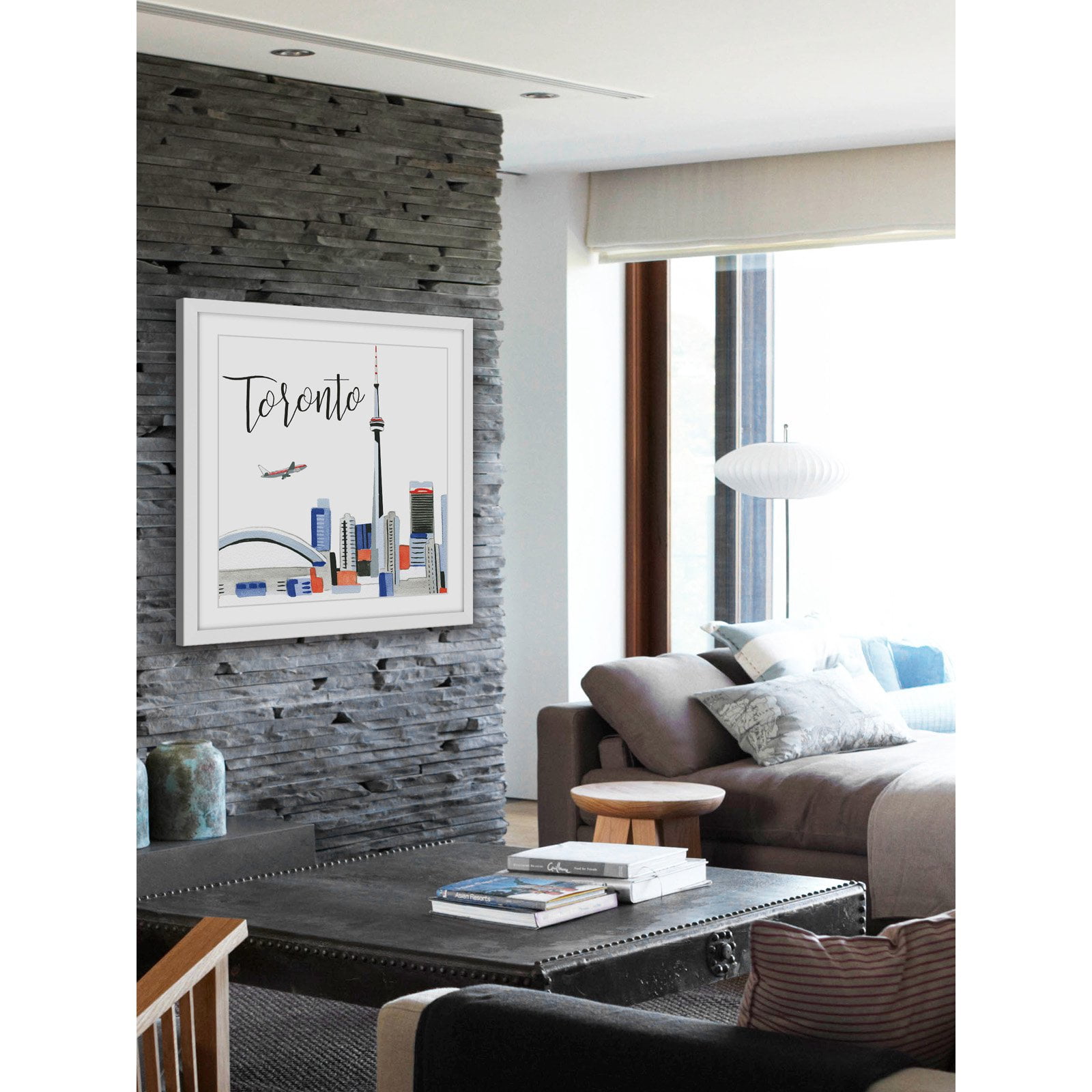 Marmont Hill "Toronto Skyline" By Molly Rosner Framed Painting Art Print, 24.0" x 1.5"