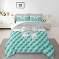 thumbnail image 2 of Erosebridal Sequin Print Bedding Twin Comforter Set, Cartoon Bowknot Down Comforter, Geometric Decor, Reversible 2pcs, 2 of 7