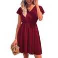 thumbnail image 2 of Vestido de manga con vuelo ANGGREK verano Cuello en V Espalda cruzada, 2 of 6