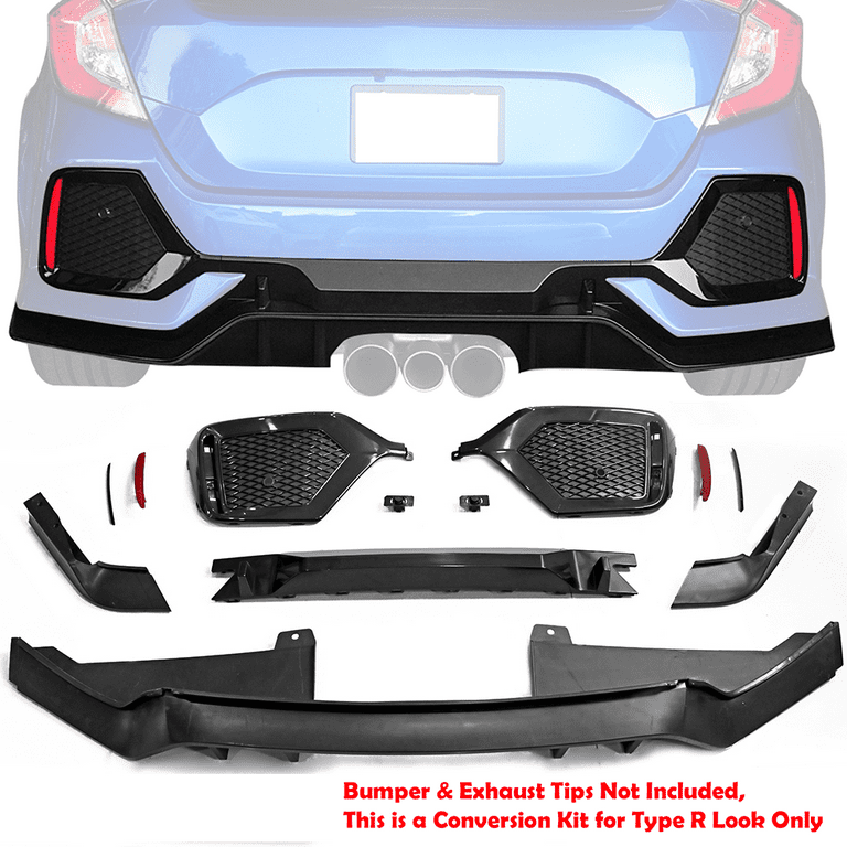 Ikon Motorsports Rear Bumper Coversion Kit Compatible With 2017