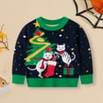 thumbnail image 2 of Little Boys Girls Kids Christmas Sweater Xmas Holiday Party Crewneck Knit Cute Pullover Tops 4 Years-5 Years, 2 of 7