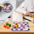 thumbnail image 3 of Yayeee Dish Drying Mat for Kitchen Counter 18" x 24" Microfiber Super Absorbent Coffee Decorative Pad, Pink and Purple Plaid Pattern, 3 of 9