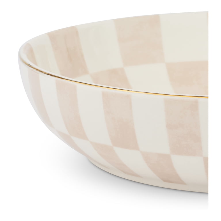 Ceramic Serve Bowl with Gold Rim, 54 Fl Oz photo 3