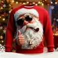 thumbnail image 2 of gcong Santa Christmas Sweaters for Men 2025 Funny Christmas Sweatshirts Crewneck 3D Printed Xmas Holiday Pullover Shirts for Couple, 2 of 4