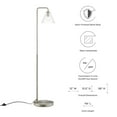 thumbnail image 3 of Floor Lamp Light, Silver, Glass, Modern Contemporary Mid-Century Industrial, Mid Century Living Kitchen Cafe Bistro Restaurant Hospitality, 3 of 9