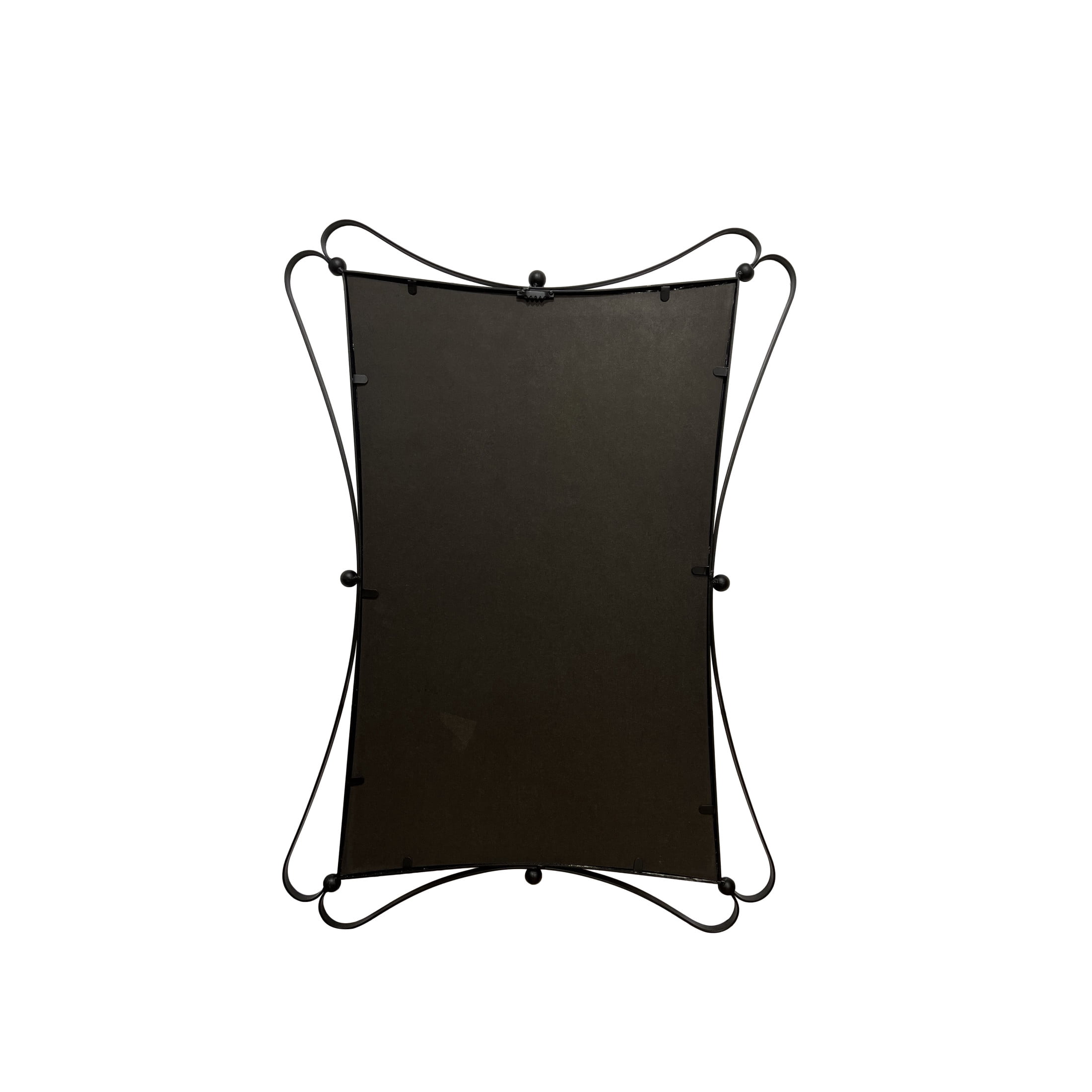 DecMode 43" x 31" Black Wall Mirror with Rounded Edges