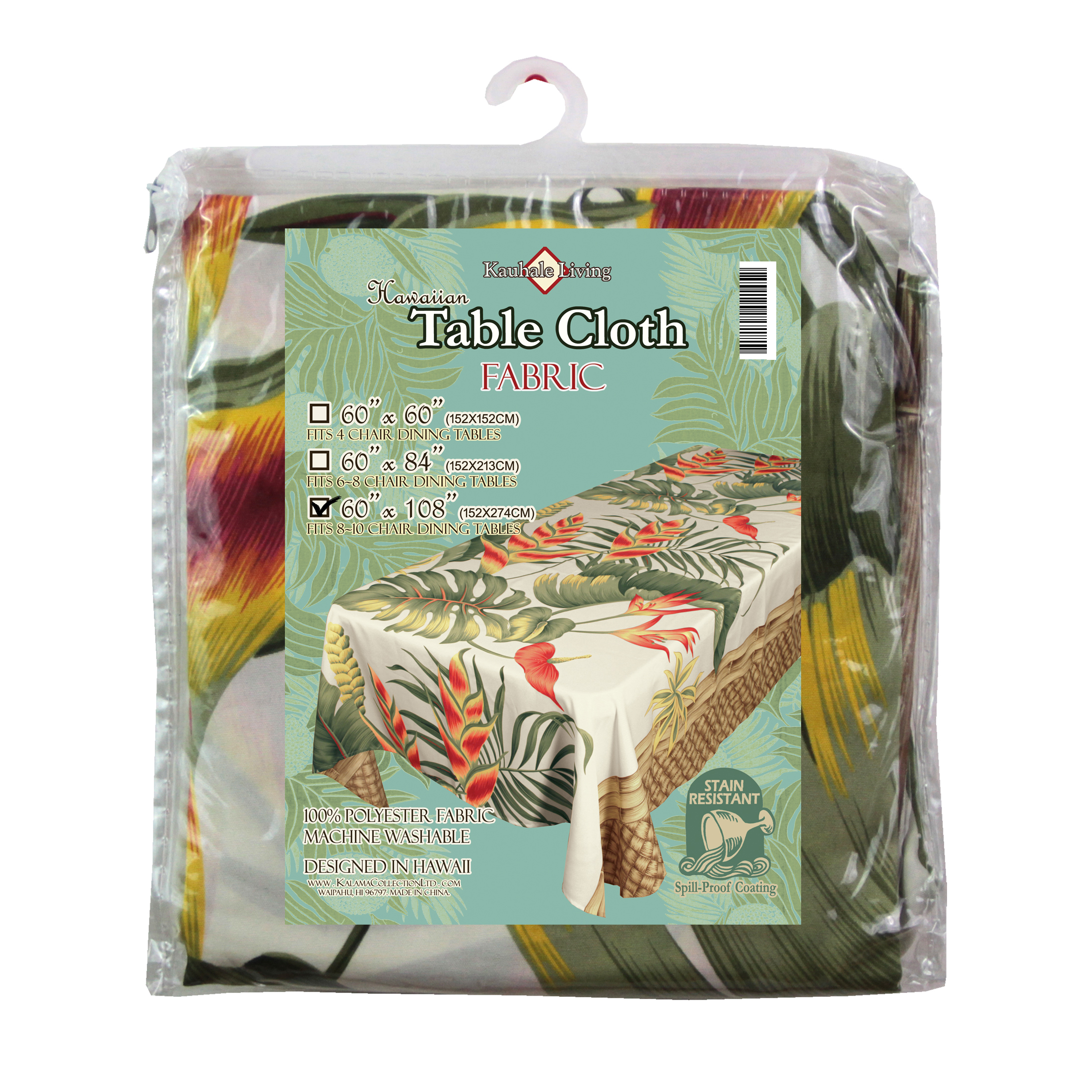 Hi Kalama Collection Hi Tablecloth 108" Hf White