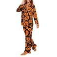 thumbnail image 5 of DISNIMO Pumpkin Printed Women's Pajama Sets Long Sleeve Button Down Sleepwear Nightwear with Pockets Thanksgiving Day Casual Ladies Lounge Sets with Matching Pajama Pants, S, 5 of 7