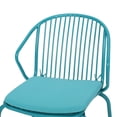 thumbnail image 4 of Noble House Boston Outdoor Modern Iron Club Chair in Matte Teal (Set of 2), 4 of 8