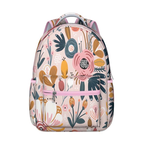 Sac à Dos Imprimé Floral pour Étudiants Durable et Résistant à l'Usure avec Illustration Artistique de Fleurs et Fleurs, Parfait pour les Sports Extérieurs