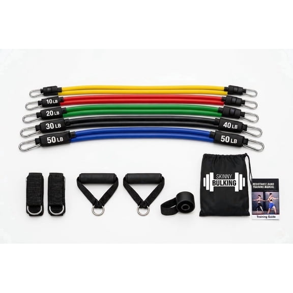 11‑Piece Resistance Bands Set (30–50 lb) – Durable Elastic Bands for Rehab, Physical Therapy & Mobility