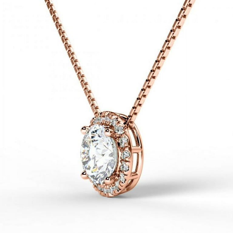 Rose gold moissanite necklace deals