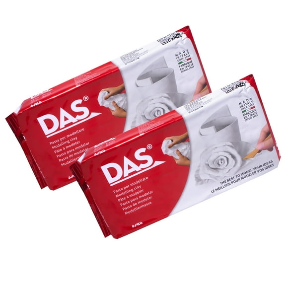 DAS Modeling Clay Air Hardening, White, 2.2lb, Pack of 2