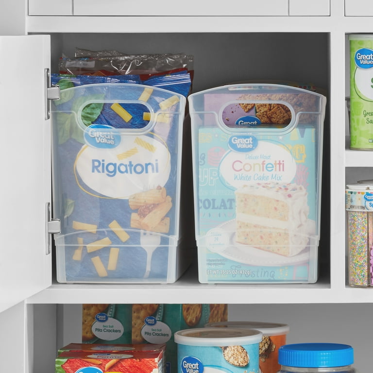 Mainstays Narrow Plastic Utility Storage Organizer Bin, Clear,