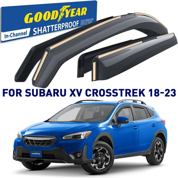 Goodyear Shatterproof in-Channel Window Deflectors for Subaru XV Crosstrek 2018-2023/Subaru Impreza 2017-2023, Rain Guards, Window Visors for Cars, Vent Deflector, Car Accessories, 4 pcs - GY003477