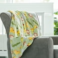 thumbnail image 5 of (3 pack) Parent's Choice Printed Jungle Green Super Soft Plush Baby Blanket, 5 of 11