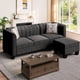 thumbnail image 2 of 3 Seat L Shaped Sofa With High Armrest Linen Fabric Small Couch Mid Century for Living Room Apartment and Office Sofas Furniture My Lux Decor Round, 2 of 9