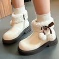 thumbnail image 2 of Gvdentm Toddler Dress Boots Girls Kids Girls Winter Warm BootsLightweight Lined Mid Calf Snow Boots for Toddler/Little Kid(White,3), 2 of 8