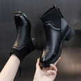 thumbnail image 2 of Lovskoo Ankle Boots for Women Round Toe Platform 2024 Fall And Winter Style British Style Shoes Slim Trendy Versatile Short Booties Black, 2 of 6